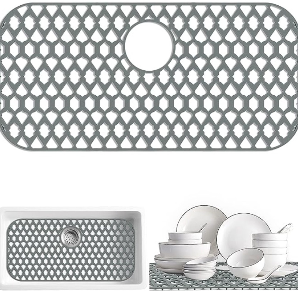 28x14 Large Silicone Mat grid for farmhouse sink (rear drain)